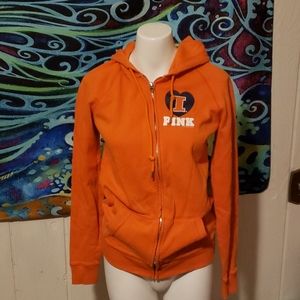 pink victoria secret Illinois hoodie size xs